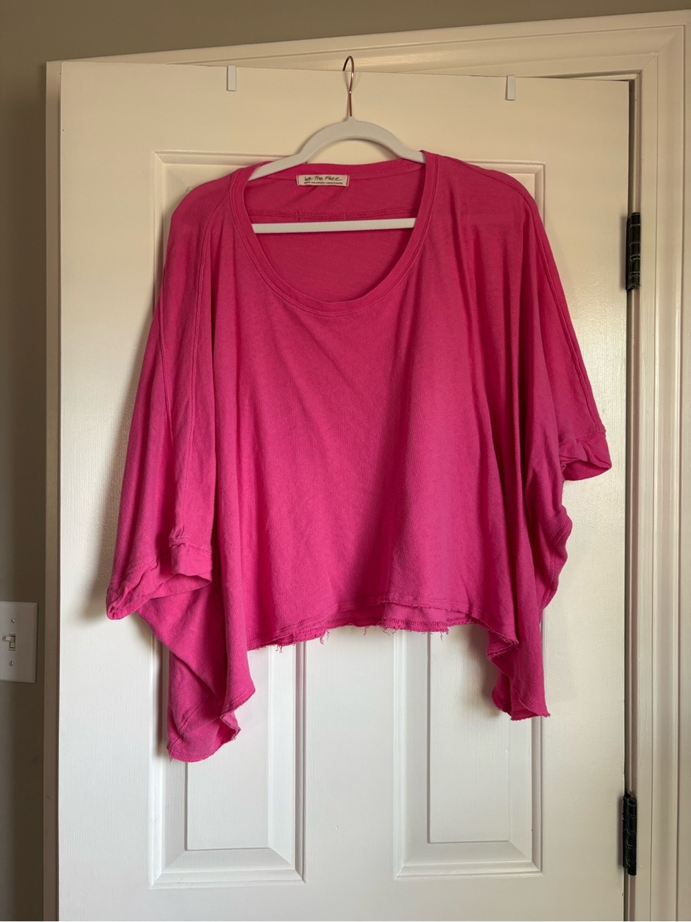 Free People Cropped Dolman Pullover - Hot Pink